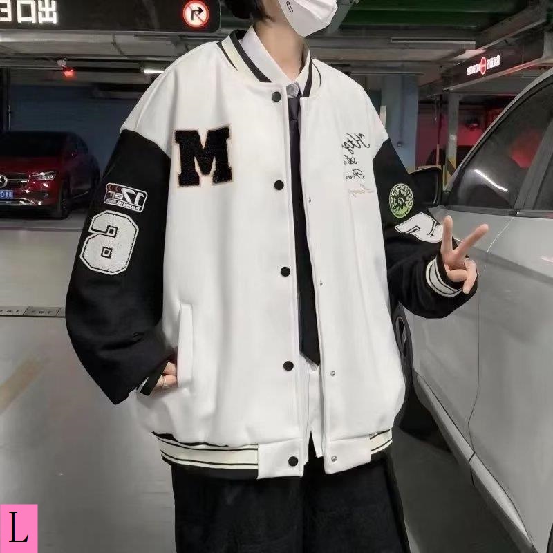 Áo Khoác Bóng Chày Dáng Rộng Phong Cách Đường Phố Mỹ Cá Tính Cho Nam