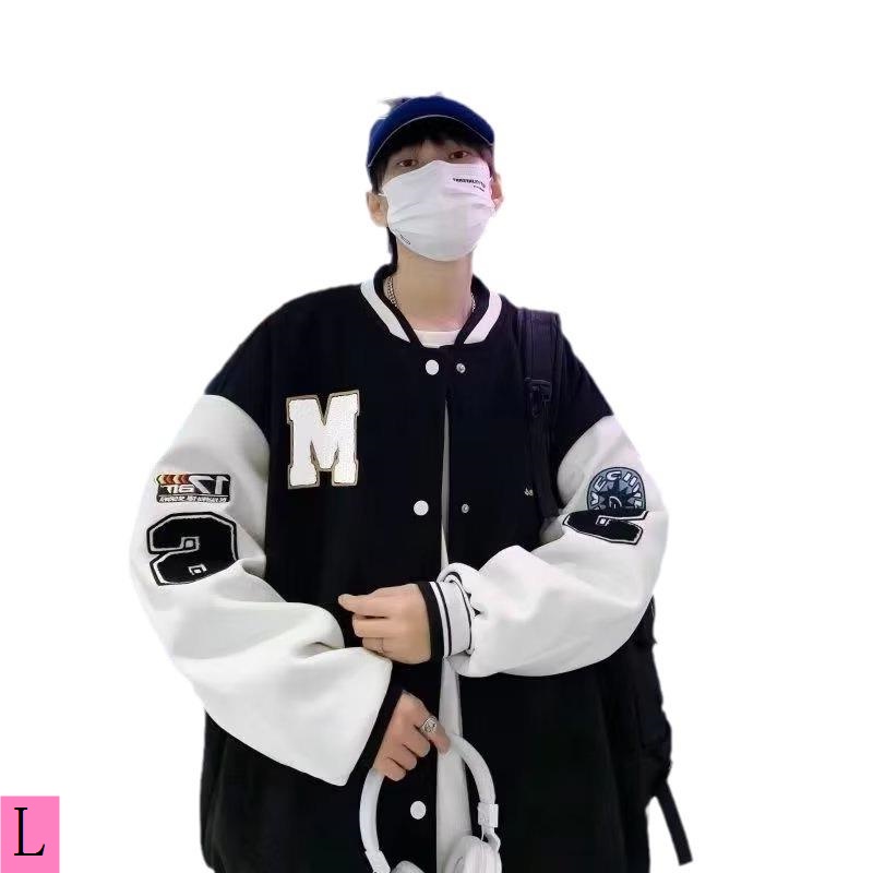 Áo Khoác Bóng Chày Dáng Rộng Phong Cách Đường Phố Mỹ Cá Tính Cho Nam