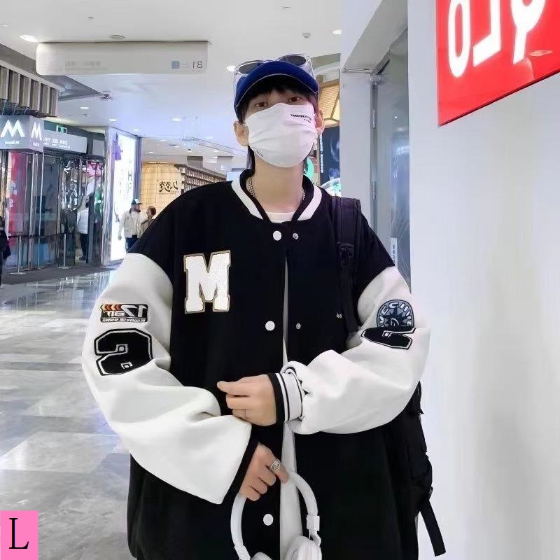 Áo Khoác Bóng Chày Dáng Rộng Phong Cách Đường Phố Mỹ Cá Tính Cho Nam