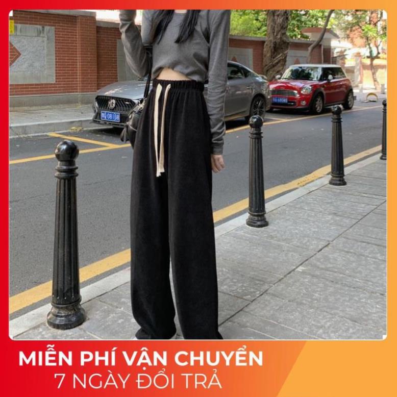 Hot Quần Ống Suông Kiểu Dáng Cực Thời Thượng Chất Nhung Tăm Dày Dặn Phối Dây To Bản Siêu Hot Trend Q08 Ss Ok Tt Vv