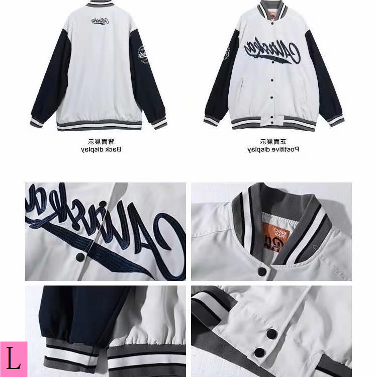 Áo Khoác Bóng Chày Dáng Rộng Màu Sắc Tương Phản Phong Cách Thời Trang Đường Phố Mỹ Cho Nam Giới