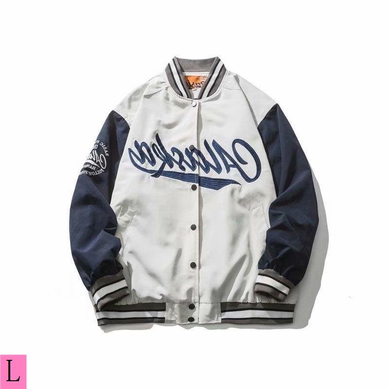 Áo Khoác Bóng Chày Dáng Rộng Màu Sắc Tương Phản Phong Cách Thời Trang Đường Phố Mỹ Cho Nam Giới