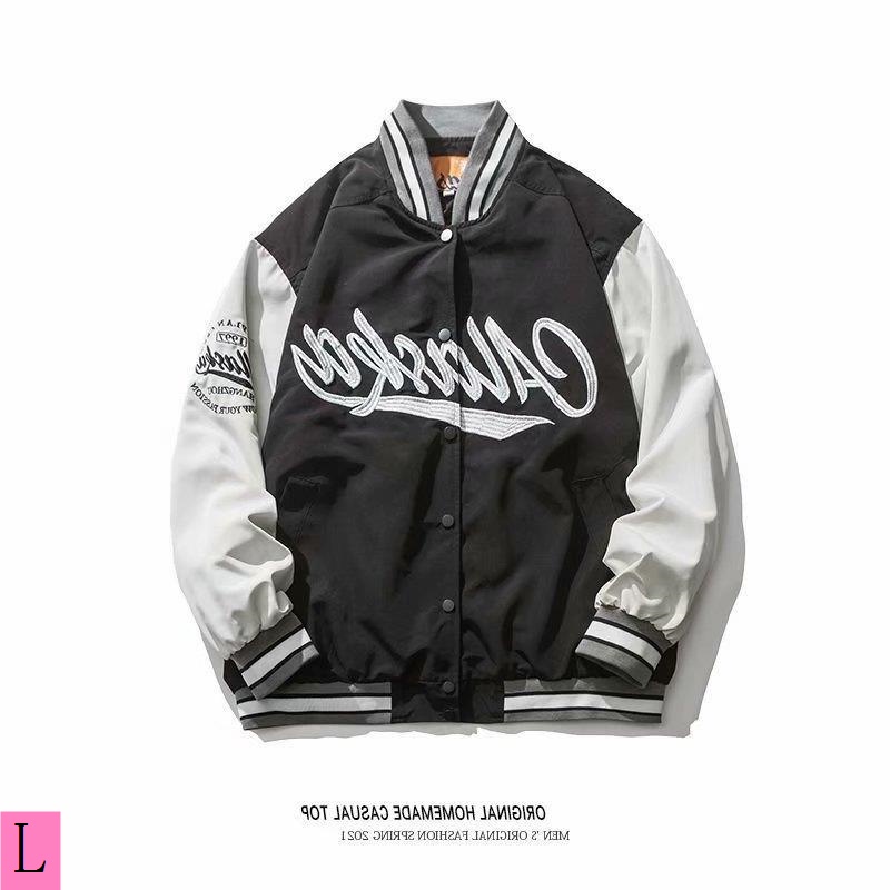 Áo Khoác Bóng Chày Dáng Rộng Màu Sắc Tương Phản Phong Cách Thời Trang Đường Phố Mỹ Cho Nam Giới