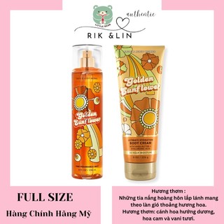 Auth_ Fullsize GOLDEN SUNFLOWER _Xịt Thơm Dưỡng Mịn Da Toàn Thân Bath & Body Works