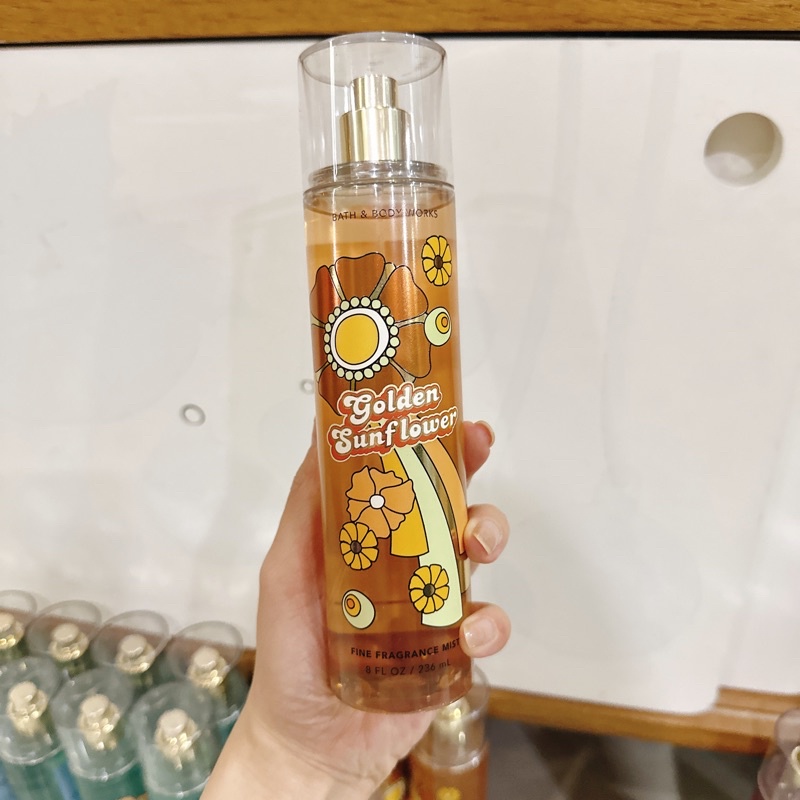 Auth_ Fullsize GOLDEN SUNFLOWER _Xịt Thơm Dưỡng Mịn Da Toàn Thân Bath & Body Works