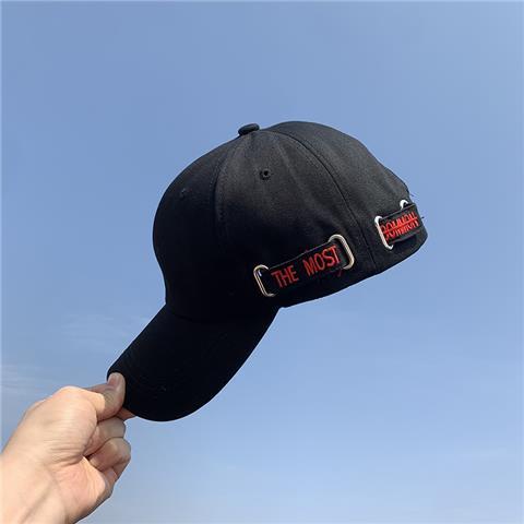 Mũ Lưỡi Trai Màu Đen Phong Cách hip hop Đường Phố Hàn Quốc Thời Trang Xuân Hè Cho Nam