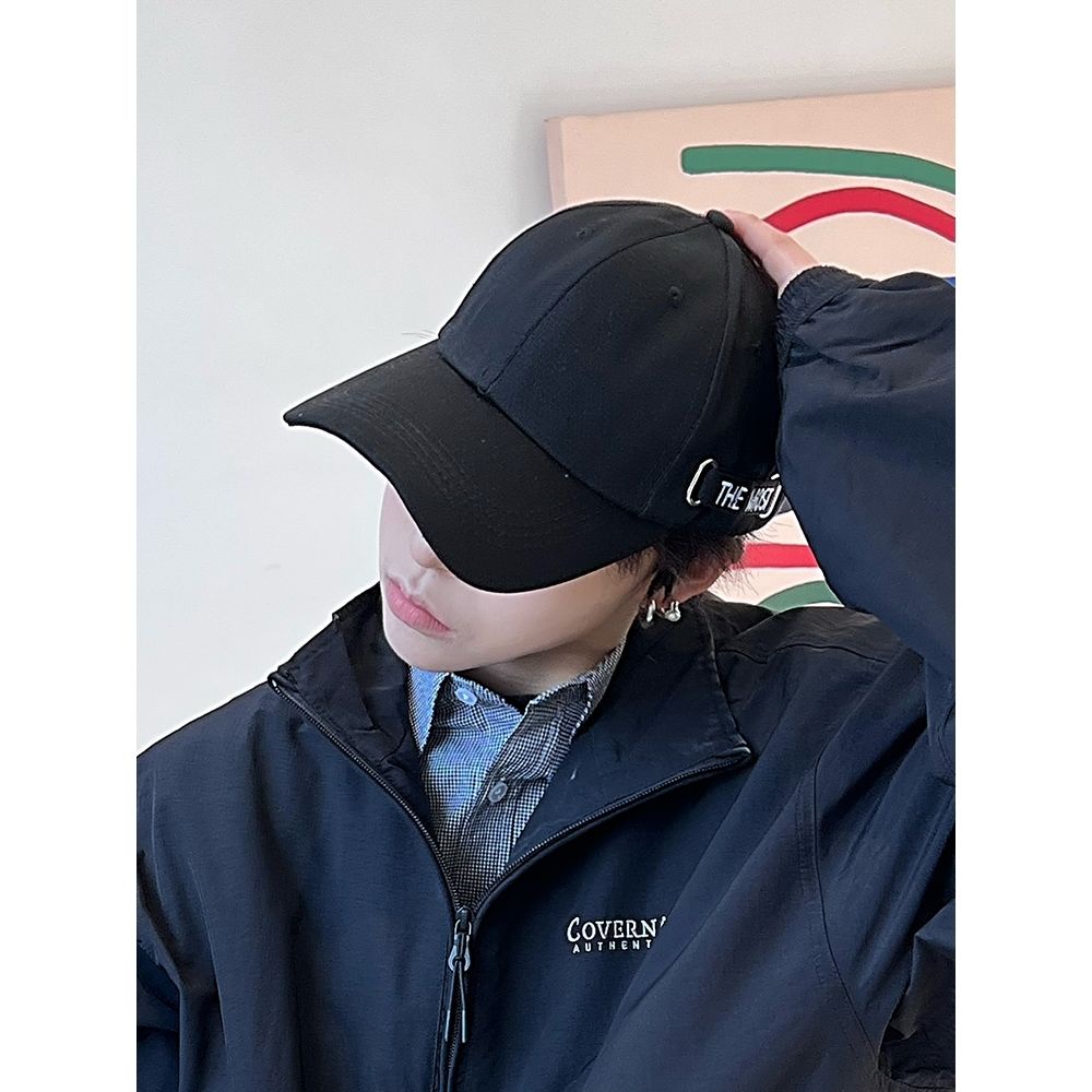 Mũ Lưỡi Trai Màu Đen Phong Cách hip hop Đường Phố Hàn Quốc Thời Trang Xuân Hè Cho Nam