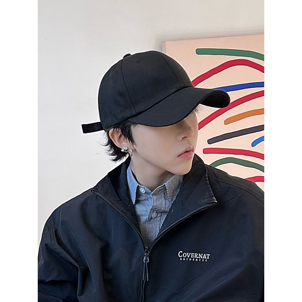 Mũ Lưỡi Trai Màu Đen Phong Cách hip hop Đường Phố Hàn Quốc Thời Trang Xuân Hè Cho Nam