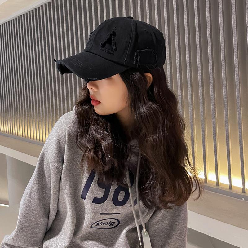 Mũ Lưỡi Trai Màu Đen Trơn Phong Cách hip hop Hàn Quốc Cá Tính