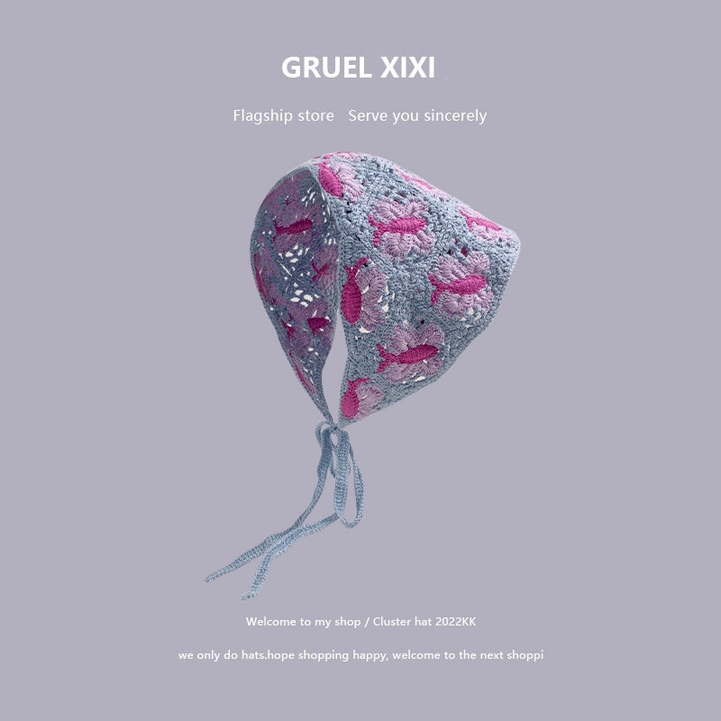 Mũ Vành Dệt Kim Thủ Công Đính Hoa Thời Trang Xuân Thu Cho Nữ