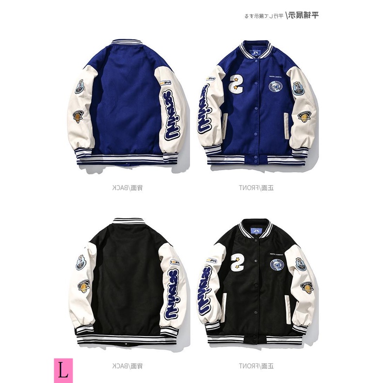 Áo Khoác Bóng Chày Dáng Rộng Màu Sắc Tương Phản Thời Trang Xuân Thu Dành Cho Cặp Đôi