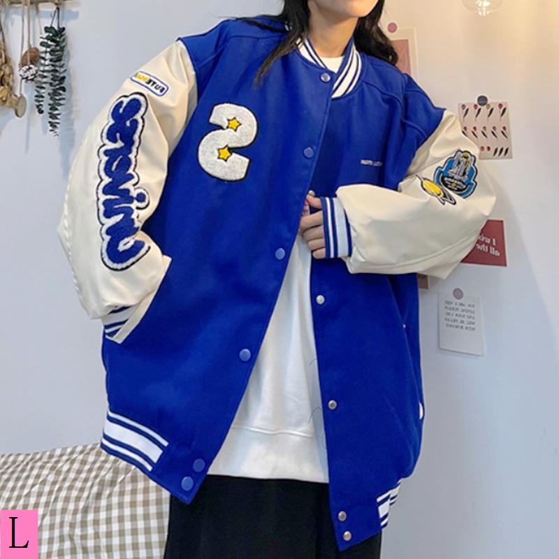 Áo Khoác Bóng Chày Dáng Rộng Màu Sắc Tương Phản Thời Trang Xuân Thu Dành Cho Cặp Đôi
