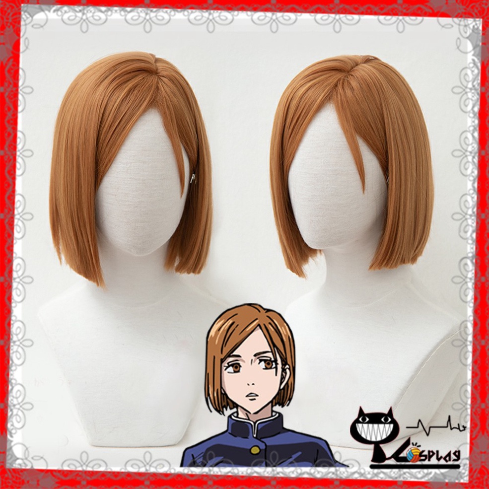 [sẵn] Wig/tóc giả Nobara Kugisaki - Chú thuật hồi chiến: Jujutsu Kaisen màu nâu [Miu Cosplay 03]0