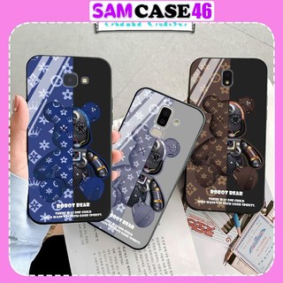 Ốp Lưng Samsung Galaxy J4/J4plus/J6/J6plus/J7pro/J7prime/J72016/J7Plus/J8 Mặt Sau Kính Cường Lực In Hình Bea Robot