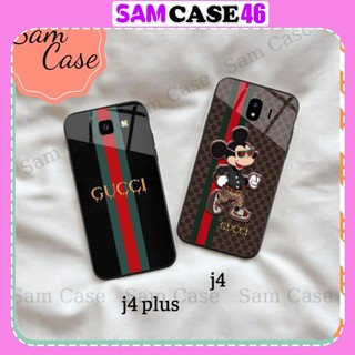 Ốp Lưng Điện Thoại SS J4/J4plus hình họa tiết Gucci mặt lưng kính.