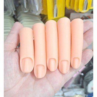Ngón tay giả silicon học nail, set 5 ngón