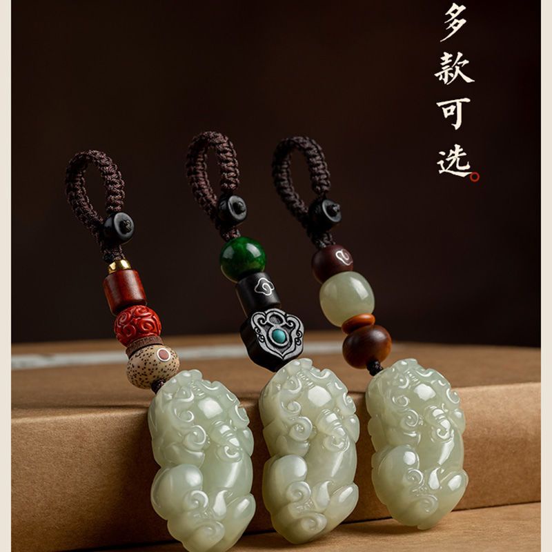 Móc Khóa Xe Hơi Hạt Ngọc Bích May Mắn Pixiu Chuyển Hòa Bình Sáng Tạo Cho Nam Và Nữ