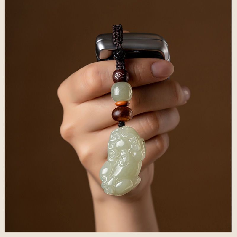 Móc Khóa Xe Hơi Hạt Ngọc Bích May Mắn Pixiu Chuyển Hòa Bình Sáng Tạo Cho Nam Và Nữ