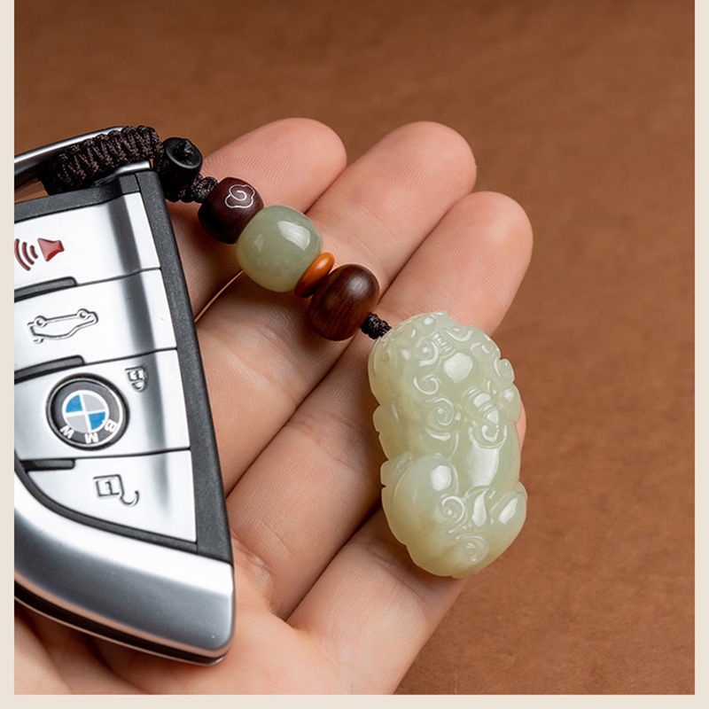 Móc Khóa Xe Hơi Hạt Ngọc Bích May Mắn Pixiu Chuyển Hòa Bình Sáng Tạo Cho Nam Và Nữ