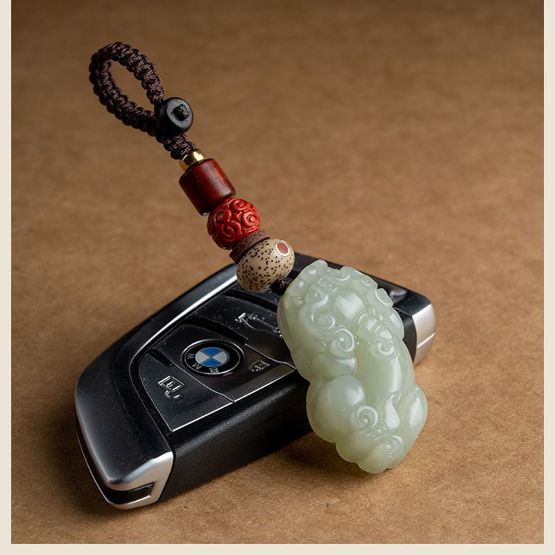 Móc Khóa Xe Hơi Hạt Ngọc Bích May Mắn Pixiu Chuyển Hòa Bình Sáng Tạo Cho Nam Và Nữ