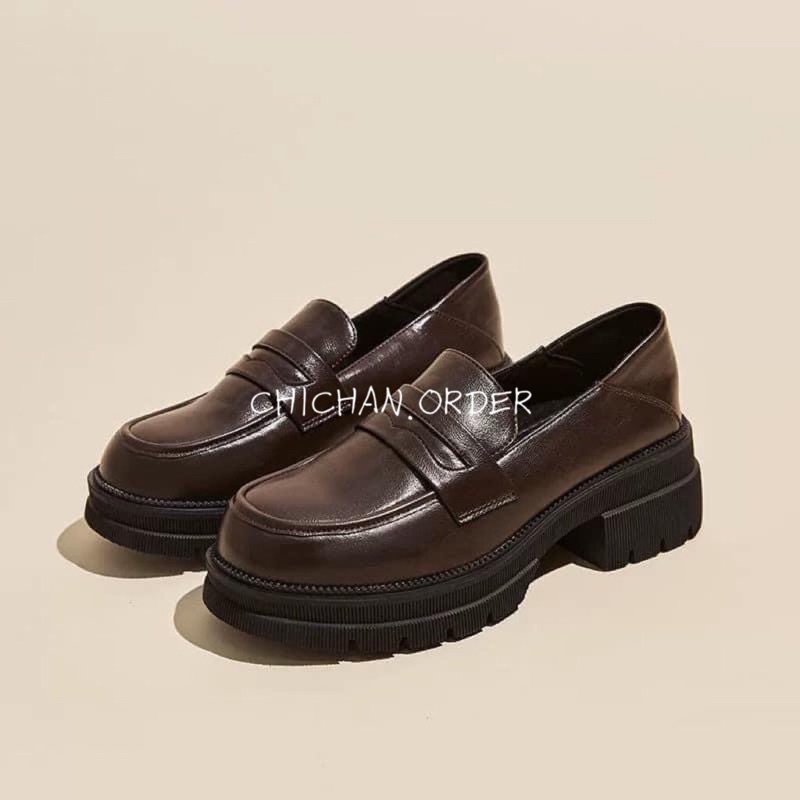 Giày hài da phong cách Chunky Loafer