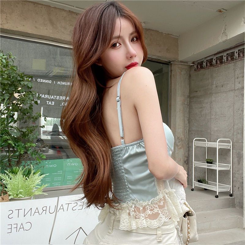 Jiashucheng Áo Lót Dạng Ống Hai Dây Quấn Ngực Phối Ren Quyến Rũ Đẹp Mắt Cho Nữ