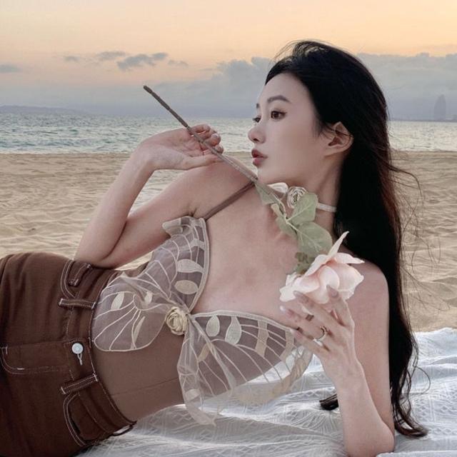 Jiashucheng Áo Lót Hai Dây Họa Tiết Bướm Thời Trang Xuân Hè Quyến Rũ Cho Nữ