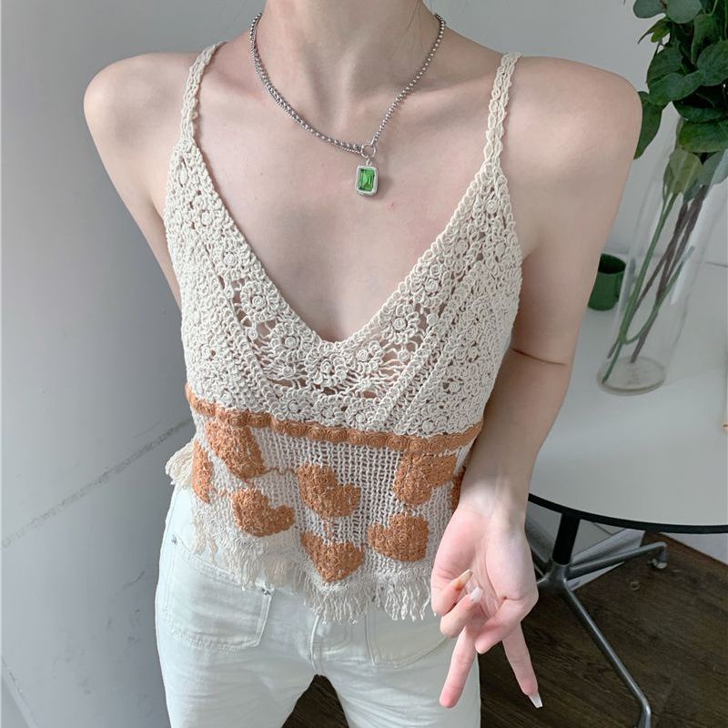 Jiashucheng Áo Dệt Kim Ngắn Dáng Rộng Cổ Chữ v Hở Lưng Phối Tua Rua Kiểu Pháp Thời Trang Mùa Hè Cho Nữ