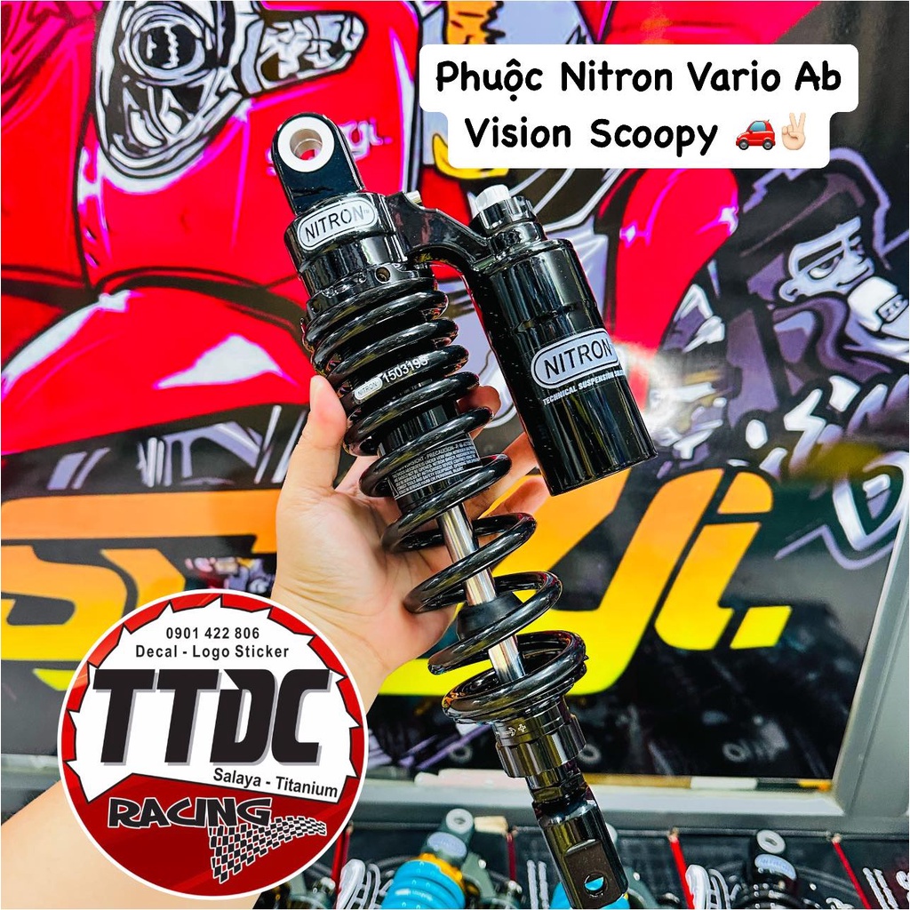Phuộc Nitron Vario Click Ab Vision Scoopy Lead tăng chỉnh thật bảo hành 12 tháng cực đẹp đủ màu ✌🏻🚗