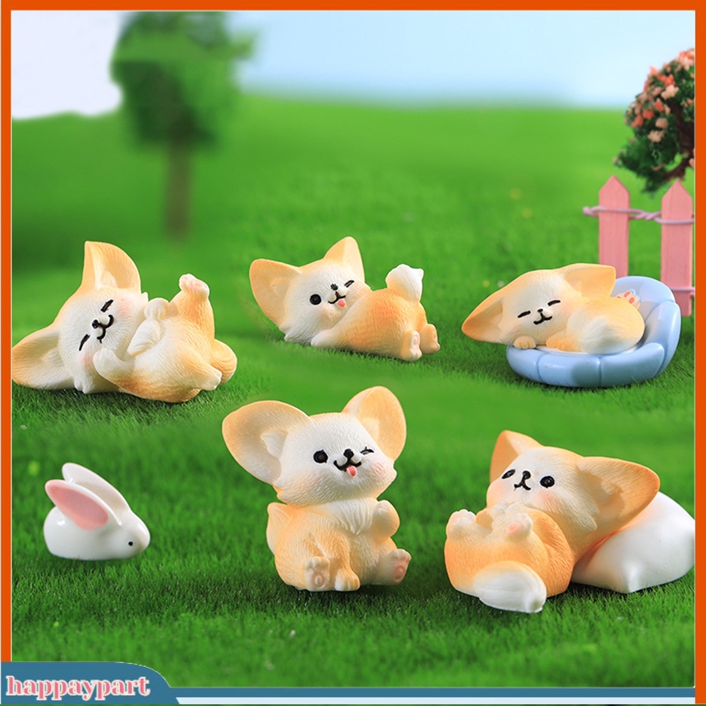 Bộ 2 Tượng Trang Trí Hình Cáo Bằng Nhựa Resin