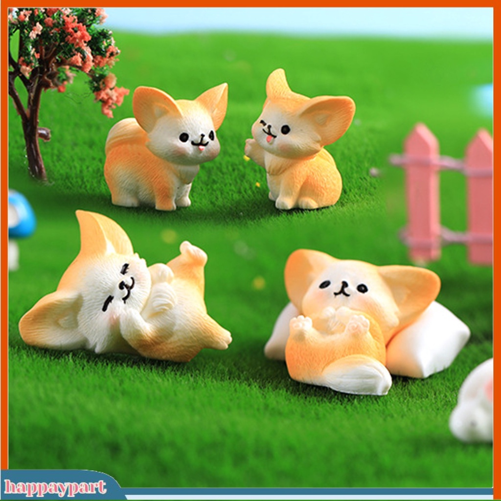 Bộ 2 Tượng Trang Trí Hình Cáo Bằng Nhựa Resin