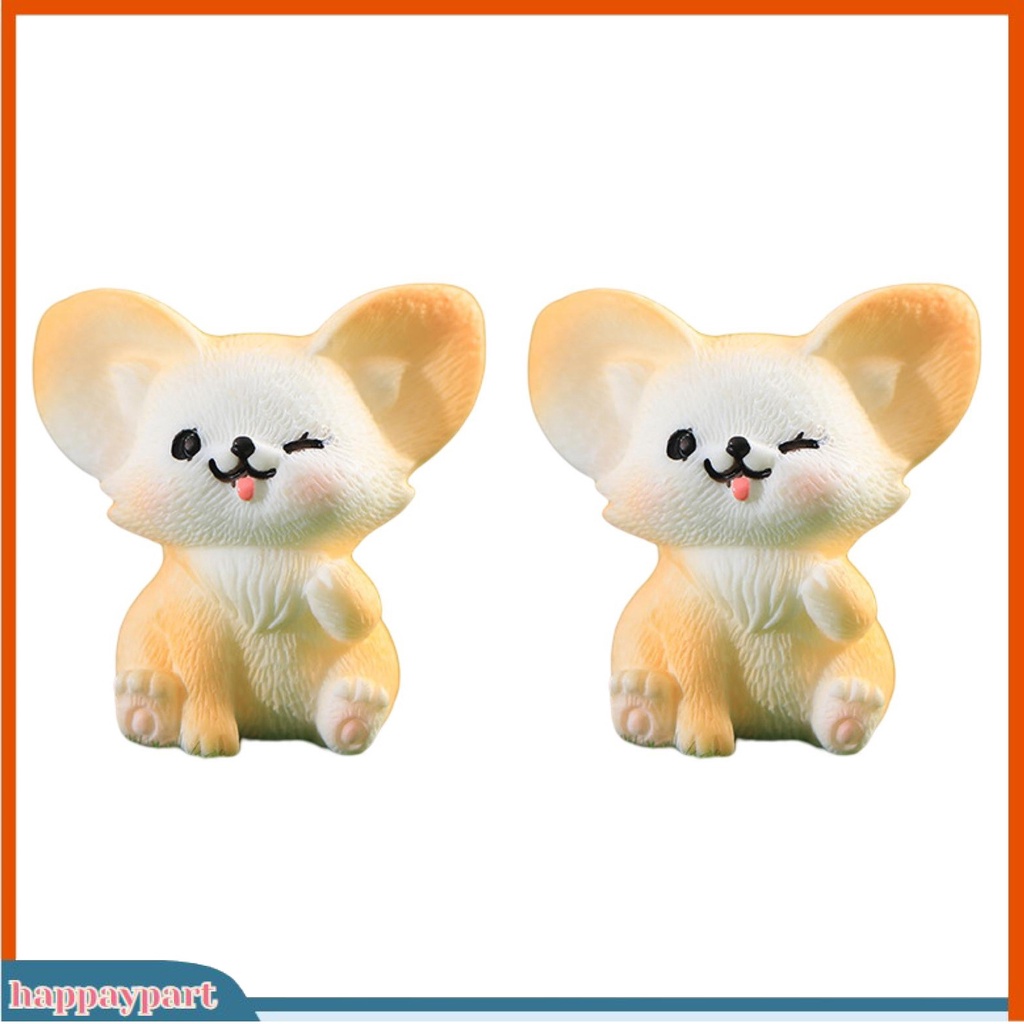 Bộ 2 Tượng Trang Trí Hình Cáo Bằng Nhựa Resin