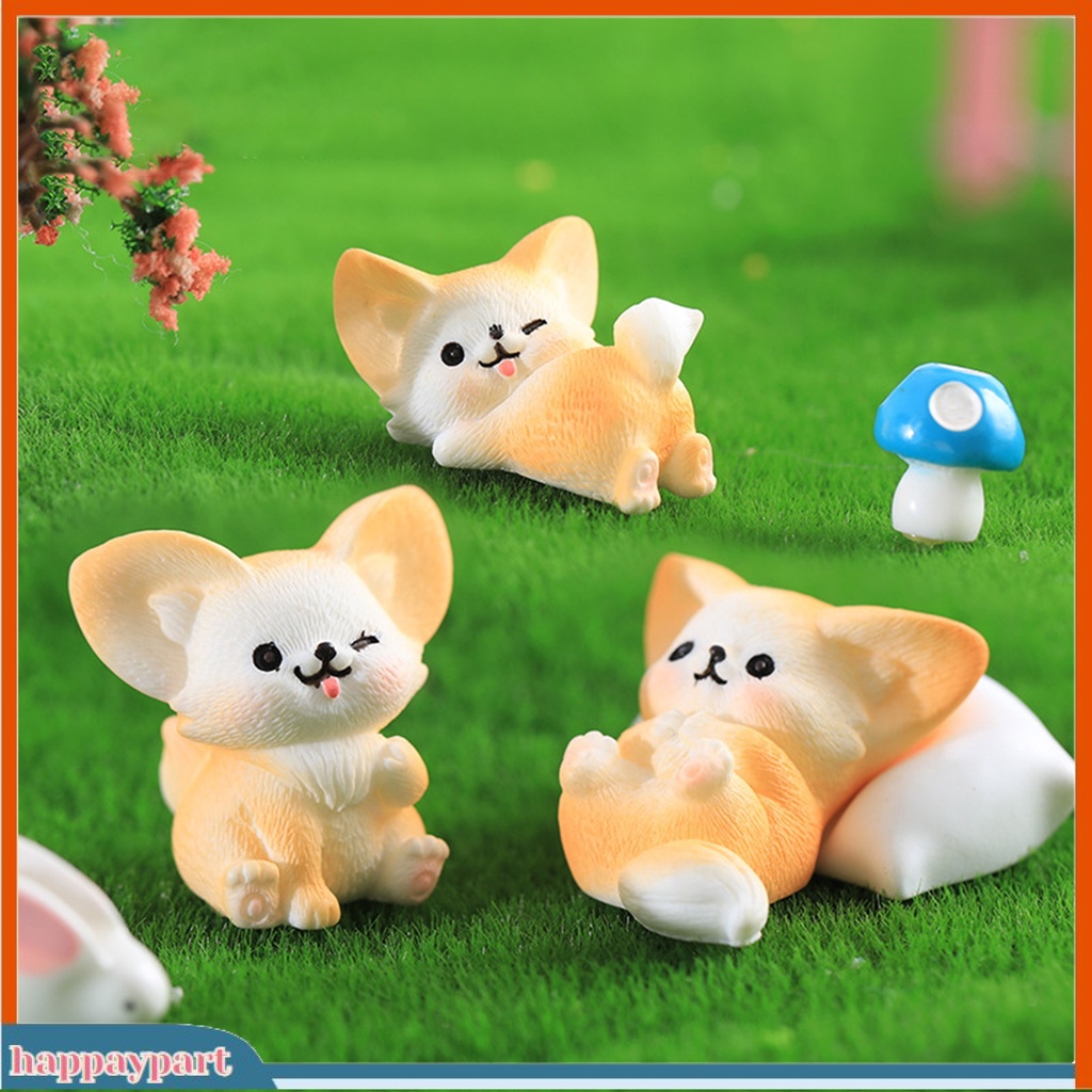 Bộ 2 Tượng Trang Trí Hình Cáo Bằng Nhựa Resin
