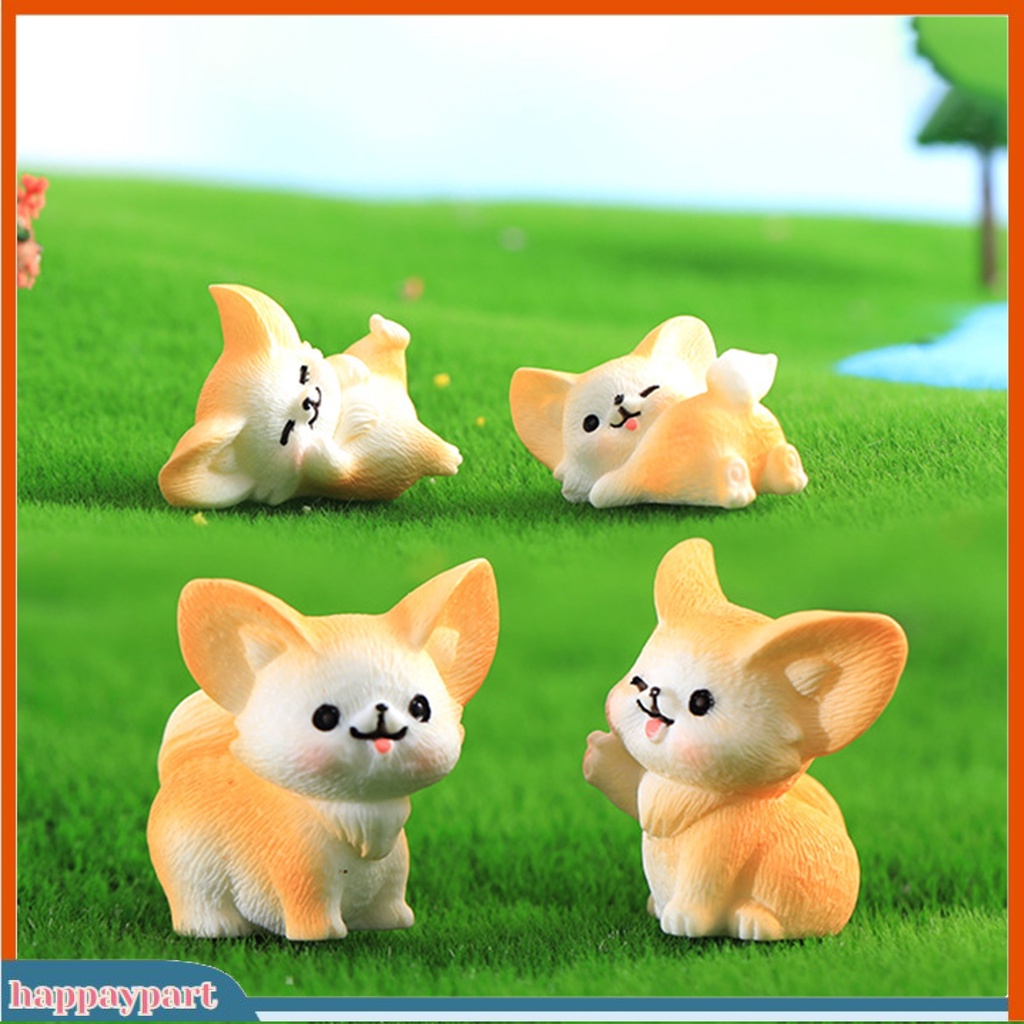 Bộ 2 Tượng Trang Trí Hình Cáo Bằng Nhựa Resin