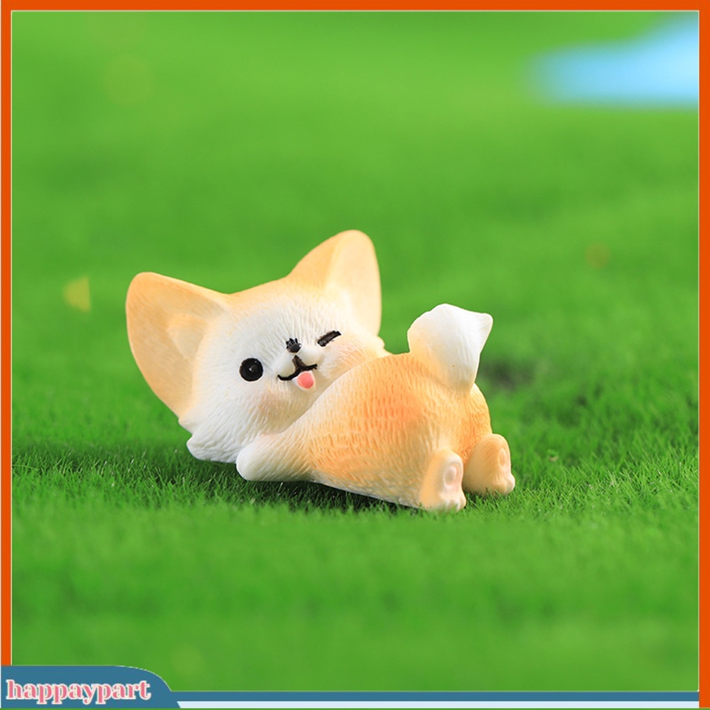 Bộ 2 Tượng Trang Trí Hình Cáo Bằng Nhựa Resin