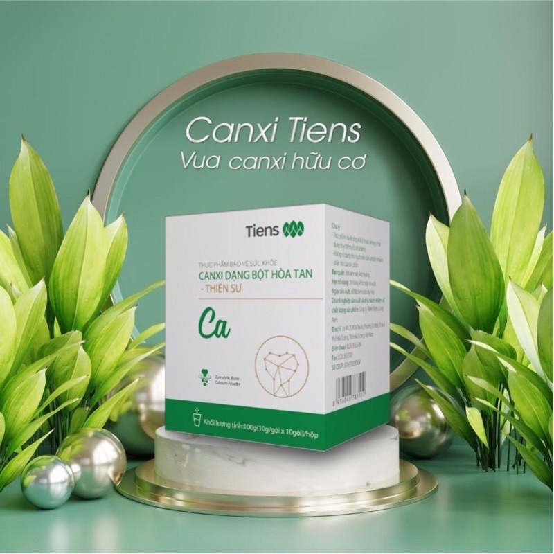 Canxi hữu cơ Thiên Sư Tiens hộp 10 gói dạng bột hòa tan giúp bổ sung can xi cho cơ thể