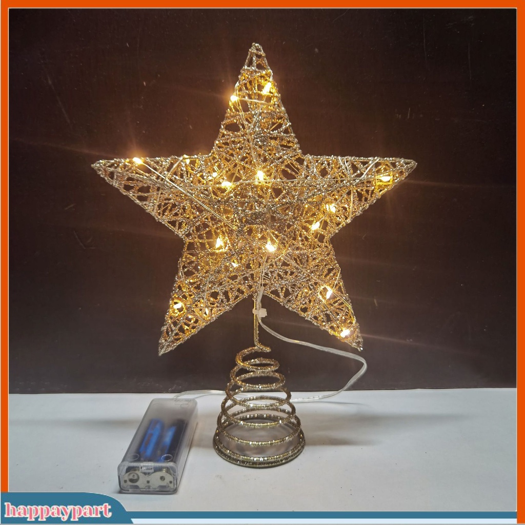 Phụ Kiện Trang Trí Cây Thông Giáng Sinh Hình Ngôi Sao / Lục Giác / Thiên Thần Bằng Sắt Phát Sáng