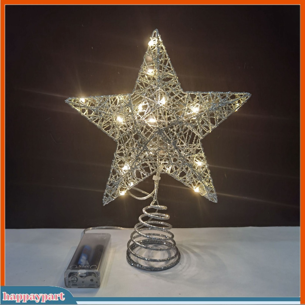 Phụ Kiện Trang Trí Cây Thông Giáng Sinh Hình Ngôi Sao / Lục Giác / Thiên Thần Bằng Sắt Phát Sáng
