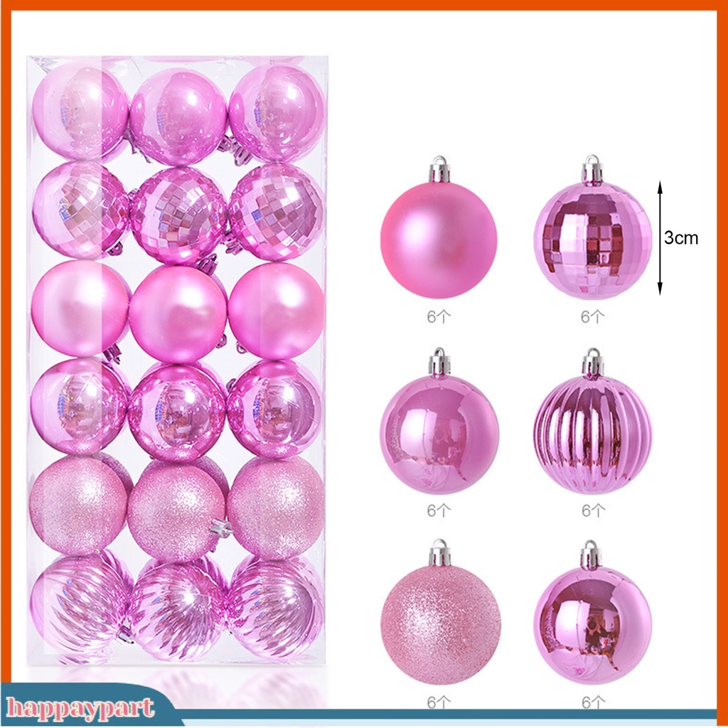 Set 36 Trái Châu Chống Vỡ Không Phai Màu Trang Trí Cây Thông Giáng Sinh