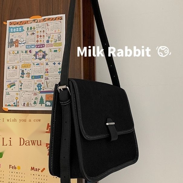 Túi Đeo Vai Bằng Vải Canvas Thiết Kế Giản Dị Phong Cách Retro Thời Trang Mùa Thu Giản Dị