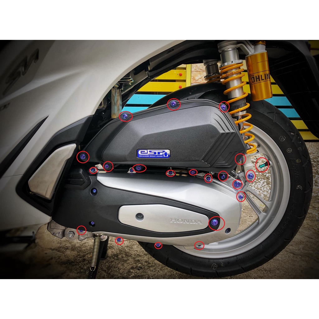Combo 31 con ốc Titan Gr5 full lốc máy pô e sh 125/250