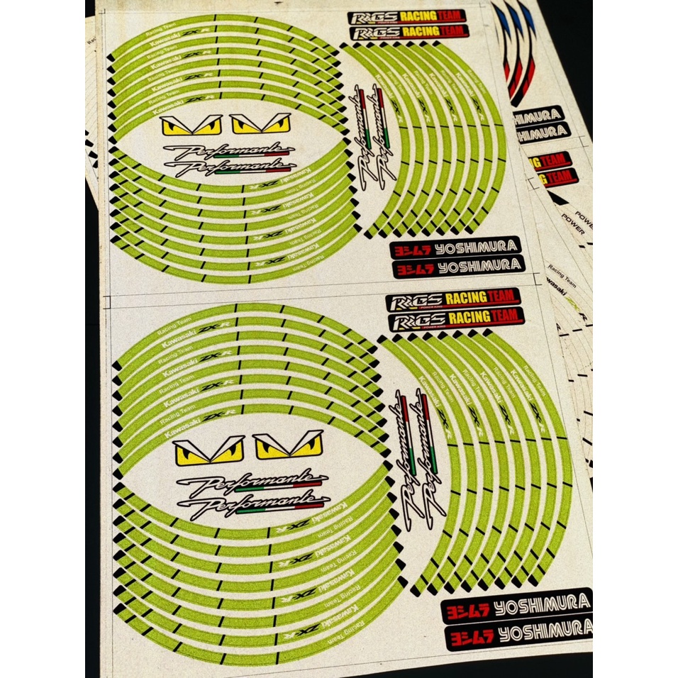 Bộ tem decal sticker dán vành bánh mâm phản quang 3M dán mọi loại xe