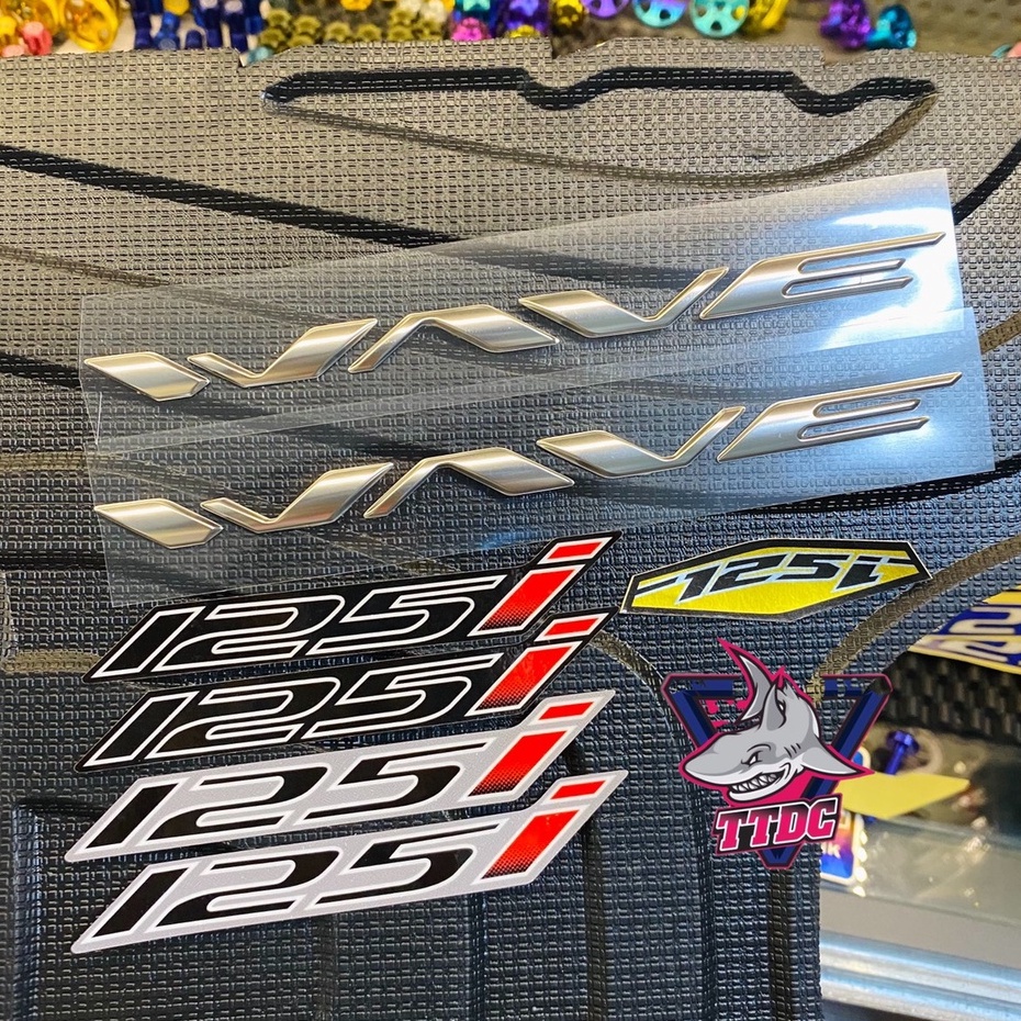 Combo Tem chữ nổi Wave nổi và 125i in camay đủ màu