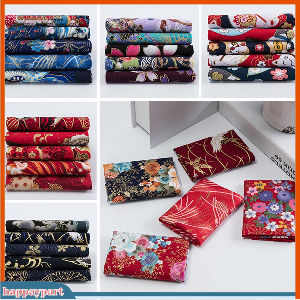Set 5 T(happaypart) Vải Cotton Họa Tiết Hoa Xinh Xắn 20x25cm Dùng Làm Đồ Thủ Công