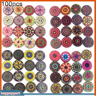 (happaypart) Set 100 nút áo bằng gỗ phong cách Bohemian cổ điển độc đáo