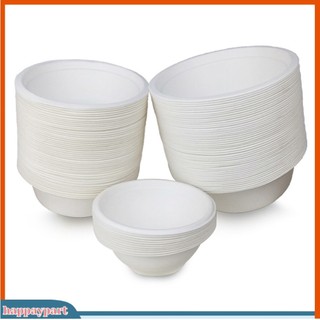 (happaypart) Set 50 bát ăn bằng giấy phân hủy sinh học dùng một lần thân thiện với môi trường