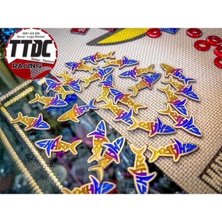Tem Titan logo cá mập dán biển số