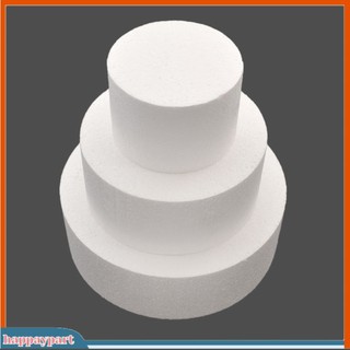 (happaypart) Bánh kem giả bằng xốp tròn 4/6/8 inch dùng trang trí làm mẫu trưng bày đồ thủ công đa mục đích tiện dụng