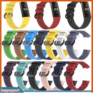 (happaypart) Dây Đeo Silicon Cho Đồng Hồ Thông Minh Fitbit Charge 3