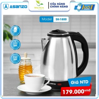Bình đun siêu tốc 1.8l asanzo sk-1800 nhanh chóng, tiện lợi - hàng chính hãng bảo hành 12 tháng